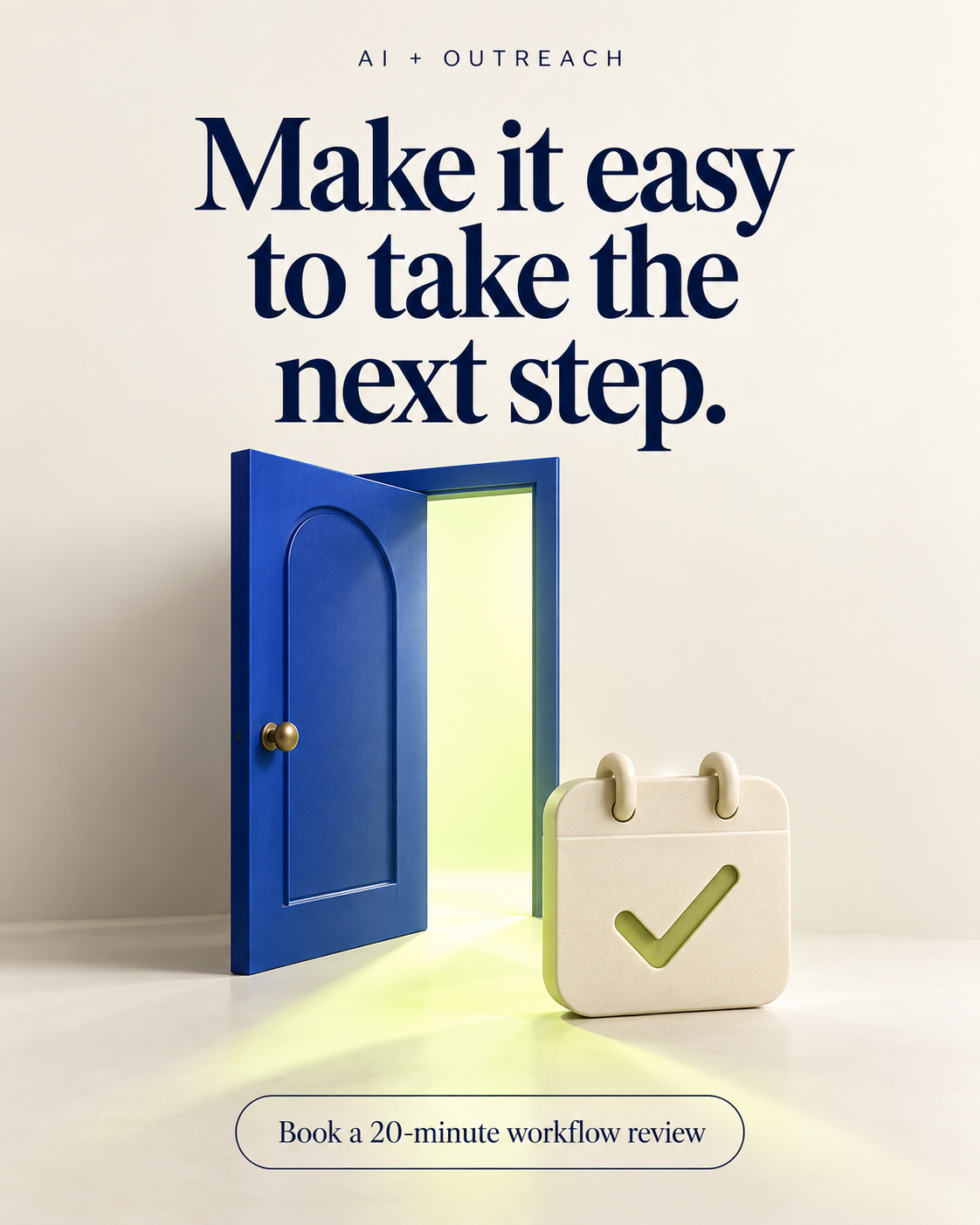 Campaign graphic reading: Make it easy to take the next step.