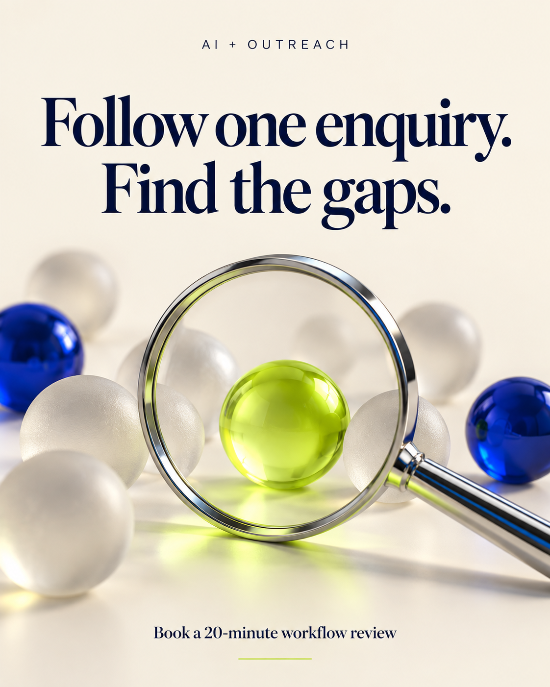 Follow one enquiry. Find the gaps
